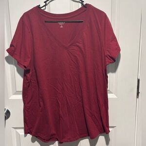 Torrid MAROON Girlfriend V-Neck Tee